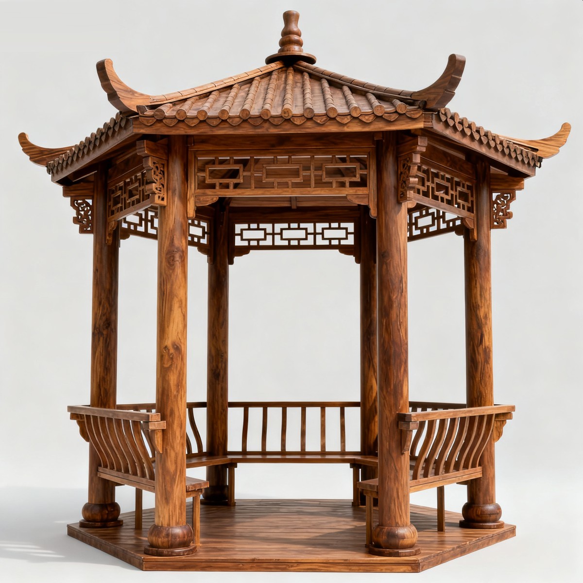 海南中式风格防腐木凉亭,实木凉亭,木亭